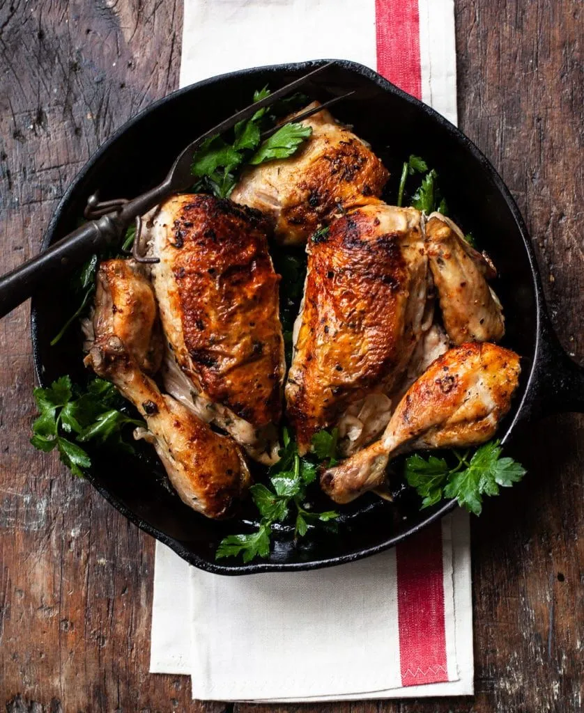 Castiron Crisp Roast Butterflied Chicken