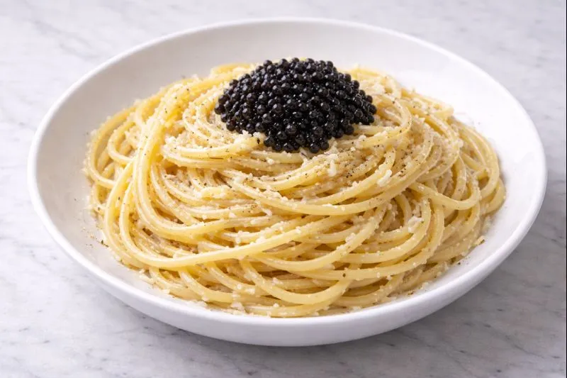 Spaghetti with Caviar